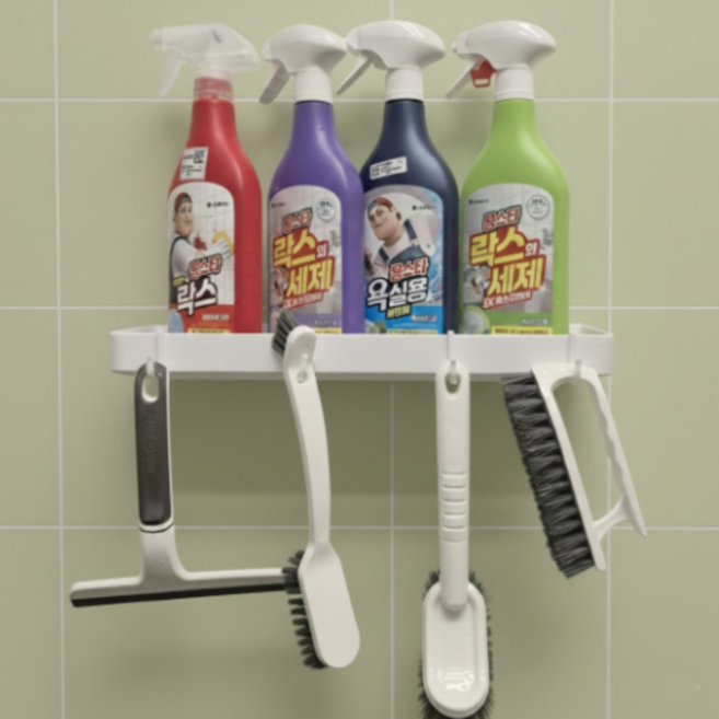 에이데이즈 물빠짐 무타공 욕실 정리대, 화이트, 1개