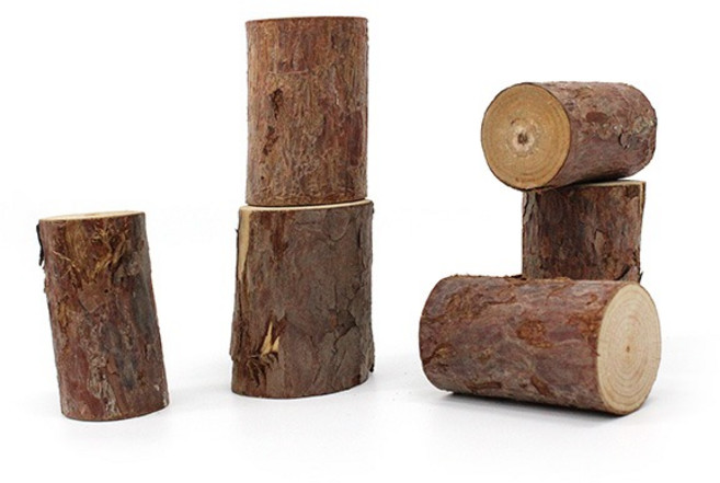 KO 천연 나무 조각 A 1kg 6개입 쌓기놀이 통나무