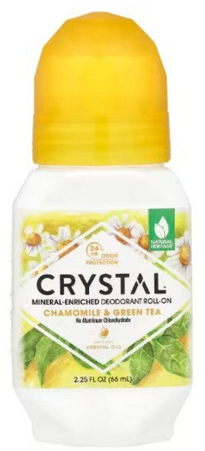 CRYSTAL 礦物滾珠體香劑 洋甘菊綠茶 66毫升 24小時長效防護, 1個, 66g