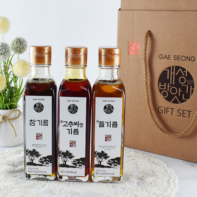 오버파워푸드 개성방앗간 참기름+들기름+고추씨맛유 3종 선물세트., 단품