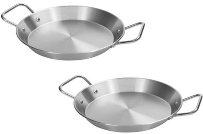 키친아트 올스테인레스 빠에야팬 2종 세트, 22cm + 24cm, 1세트