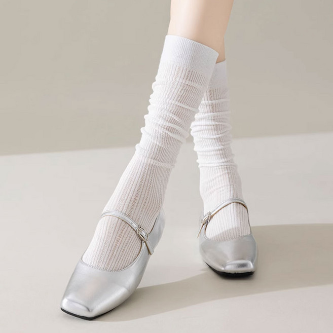 3켤레세트 로맨틱 시스루 레이스 삭스 장목 양말