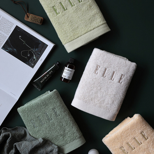 엘르 010 세면타올 165g - 10매, 그린 10매, 10개