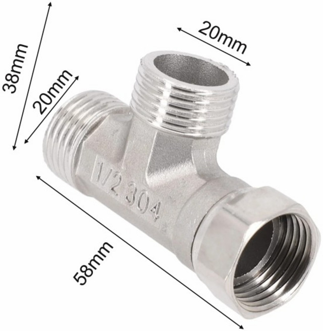 스플리터 디버터 밸브 욕실 비데 스프레이어 샤워 피팅 G1/2인치 T-밸브 화장실 디버터 밸브 T 어댑터 삼방