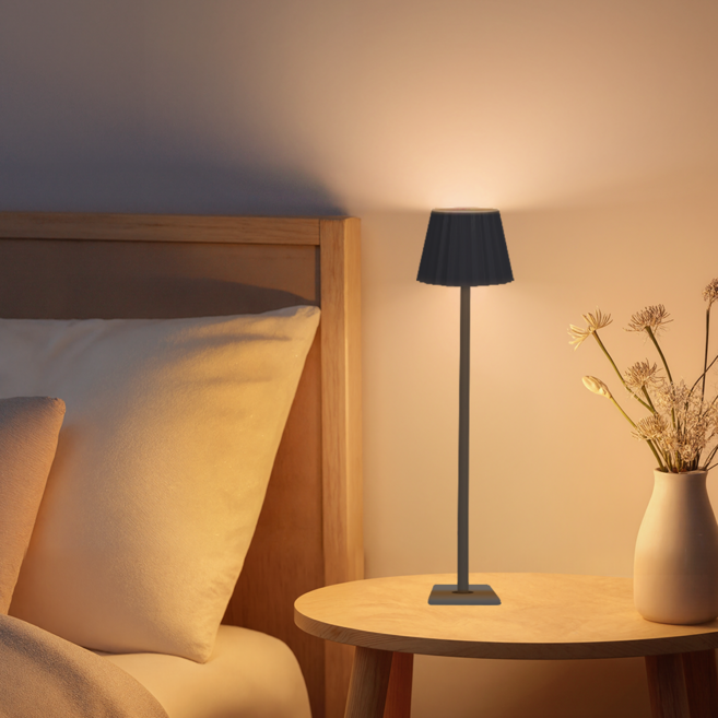 Felorita 밝기 조절 무드등 충전식 LED 취침등 수면등 3색 인테리어조명, 블랙