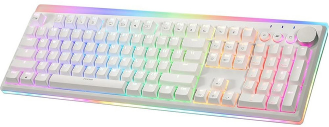 iRocks K71R 무선 RGB 기계식 게이밍 키보드 스위치 브라운 PBT 107 키 NKRO RGB 백라이트 게임 및 업무용 프로 키보드 듀얼 인터페이스 무선 및 유선, Blue Switches