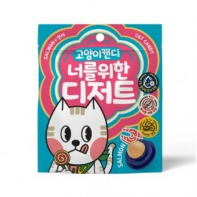 너를위한디저트 고양이 캔디 - 연어 3.5g 비스킷 참치 헤어볼, 12개