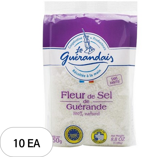 르게랑데 게랑드 플뢰르 드 셀 토판 천일염, 250g, 10개