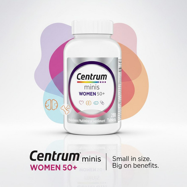 센트룸 미니 우먼 실버 50+ 멀티비타민 280캡슐 140회분, 1개, 280정