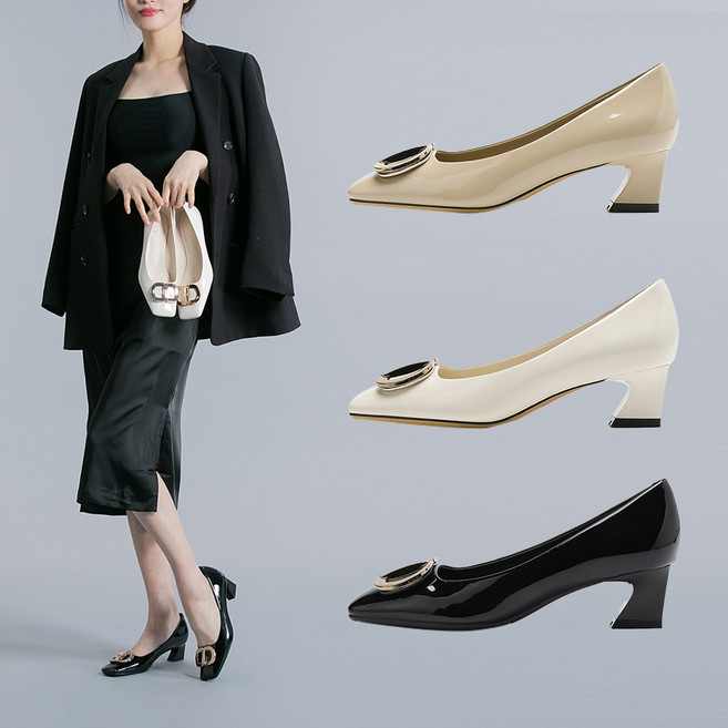 [국내브랜드] TCR 여자 정장 구두 펌프스힐 미들힐 브랜드 수제화(4cm)