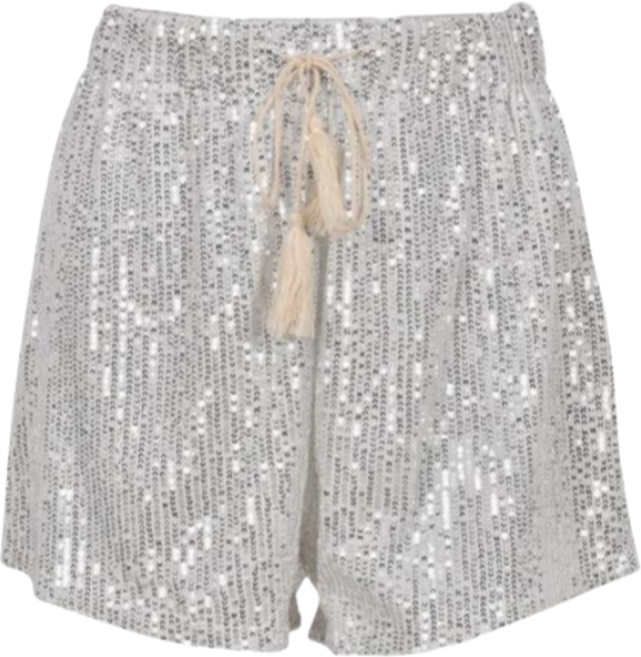 넓은 다리 스킨 터치 여성 반바지 부드럽고 빛나는 스팽글 장식 패션 파티 반바지