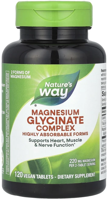 Nature's Way 글리신마그네슘 복합체 220mg 비건 정제 120정(1정당 110mg), NaturesWay글리신마그네슘복합체220mg비건정제1, 1개, 120정 - 쿠팡