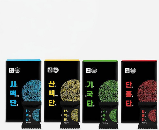 서초보감 4종단 세트 산백단 단홍단 사맥단 기국단, 4개, 135g