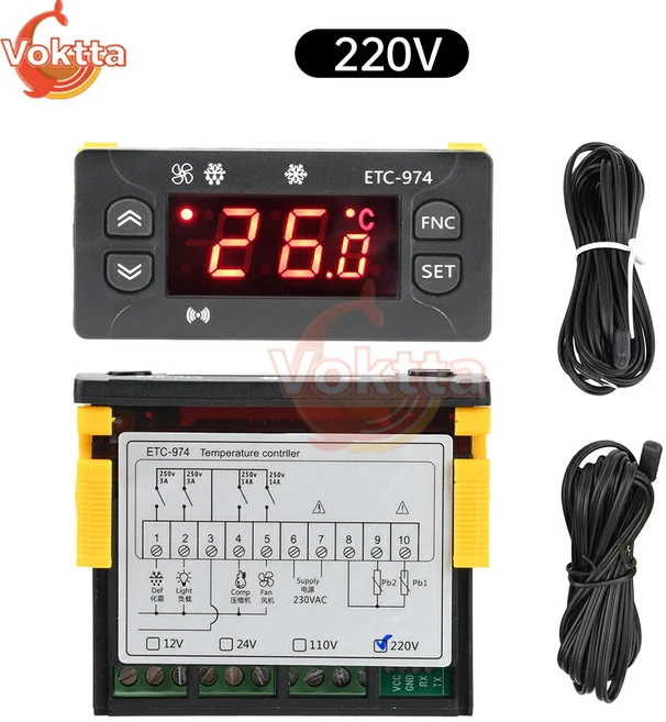 STC-3028 듀얼 디지털 온도 조절기 온습도 조절기 온도계 습도계 컨트롤러 AC 110V 220V DC 12V 24V 10A, [03] AC 110V-220V