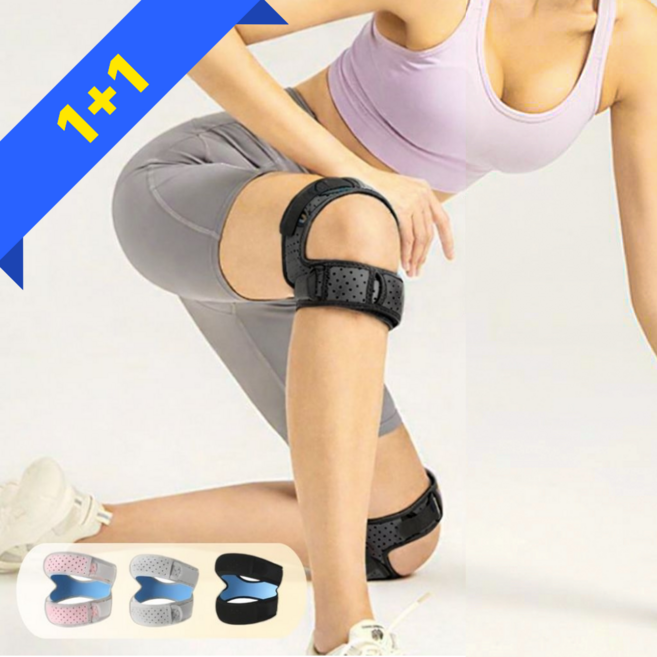 인피니티 가드 두줄 무릎보호대 러닝 무릎 슬개골 연골 관절 배드민턴 마라톤 테니스, 모던블랙, 2개