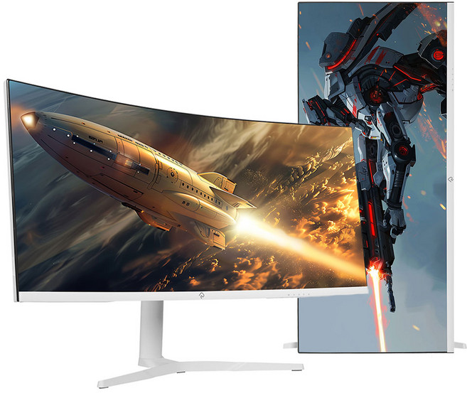 래안텍 PANTHEON CQA34C80SM 화이트 Fast VA 180 WQHD USB-C 멀티스탠드 게이밍 무결점 커브드 모니터, 울트라와이드, 86.5cm