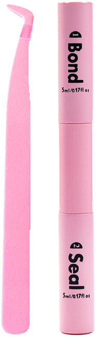 초강력 속눈썹 연장 2종 세트 (본드&실러 10ml+족집이), 1개, Pink Bond and Seal+Tweezers
