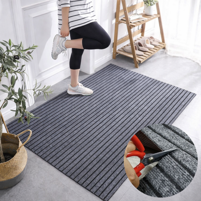 492팩토리 잘라쓰는 다용도 업소용 현관 출입구 발매트, 1개, 그레이