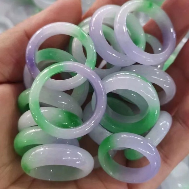 옥반지 가락지 한복 패션 손으로 선물 매력적인 헤티안 부적 새겨진 쥬얼리 삼색 여성 공예품 천연 반지 남성용