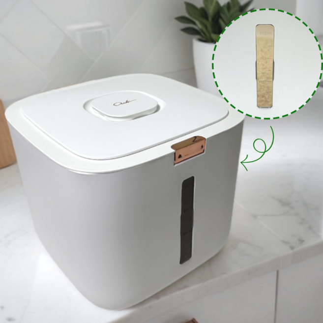 내집내산 원터치 쌀통 보관함 12kg, 1개, 화이트