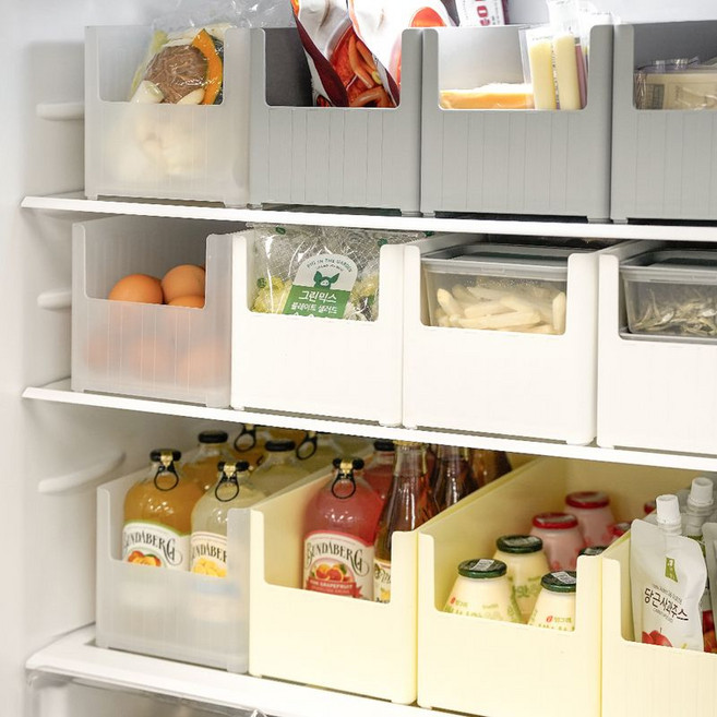 가쯔 국내생산 다용도 냉장고 정리함 트레이 대4개, 화이트