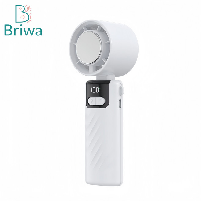 Briwa 무선미니 핸디휴대용선풍기 100급속 냉각선풍기, 화이트, KP86