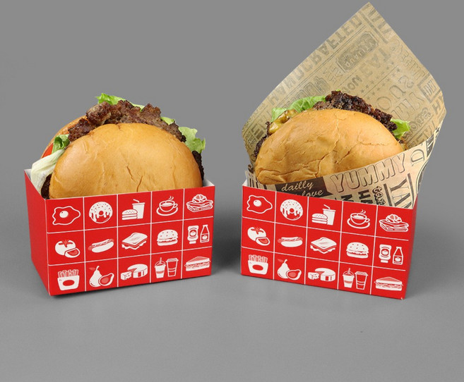 도넛홀더 토스트 샌드위치 버거 종이트레이 레드, 1개, 1000개