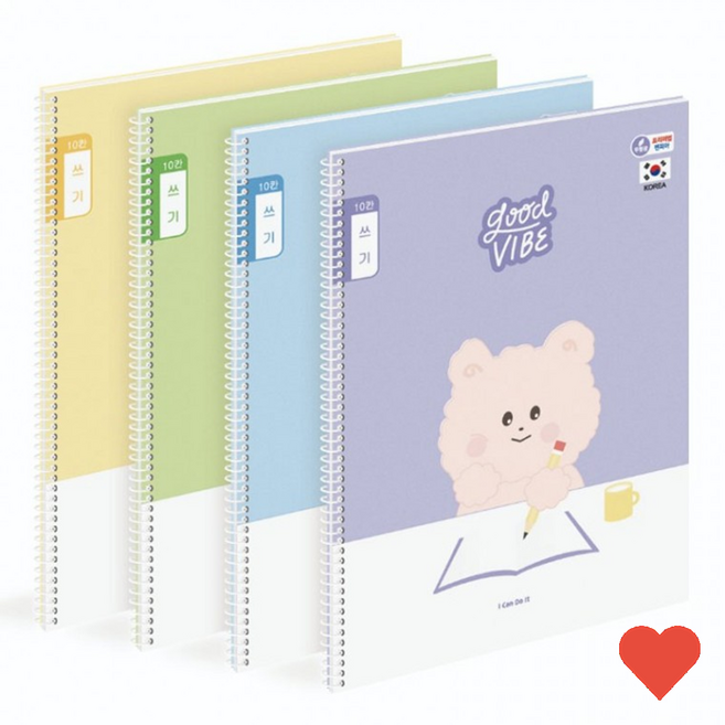노트 수첩 초등 스프링노트 10칸 쓰기 10권, 랜덤, 1개, 상품 상세페이지 참조 (8014)