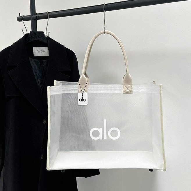 알로 요가 메시 백 핸드백 피트니스 토트백 숄더백 비치백 투명 가방 국내백화점 가벼운 스포츠