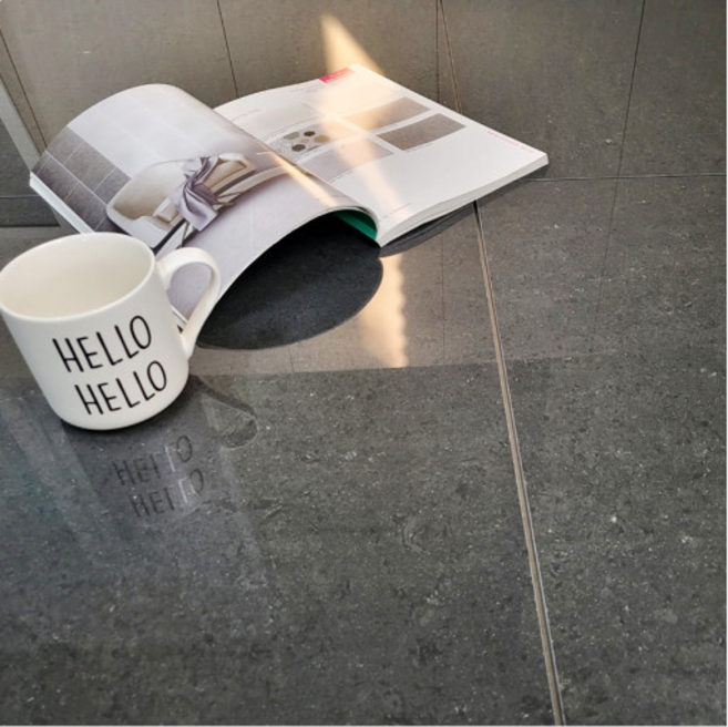 600각 폴리싱 타일 블랙 그레이 색상 거실 상가 화장실 아파트 리모델링, 1개