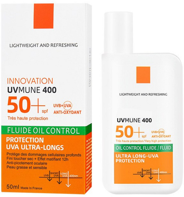 오일컨트롤 선크림 SPF50+ PA++++ 플루이드 초경량 논스티키 지성 민감피부 12시간 매트 지속 자외선차단, 2개, 50ml