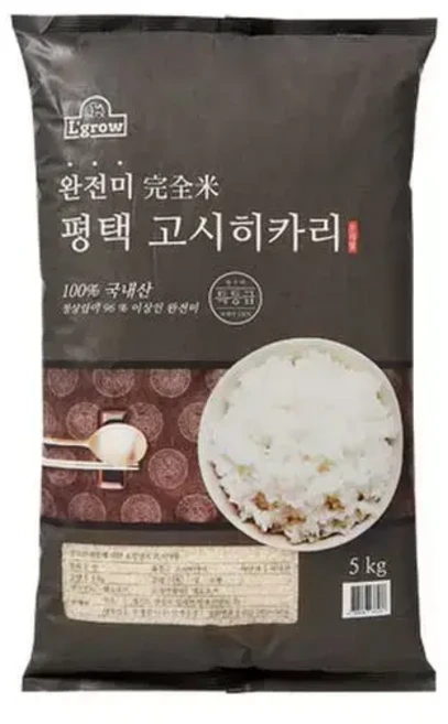 [25년산 햅쌀] 완전미(특등급) 평택 고시히카리쌀 5kg, 1개, 특등급