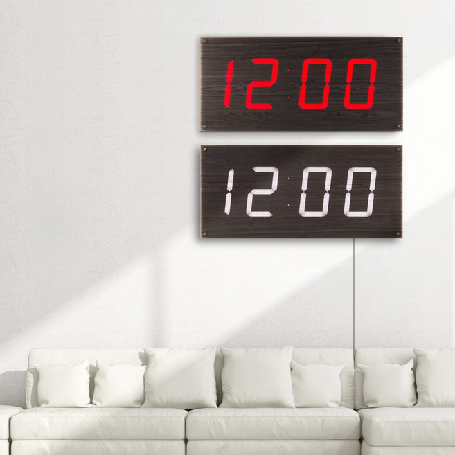 루나리스 FM수신 빅타임 LED 전자 대형벽시계 강당 교회 사무실 체육관 시계 개업선물, 01_레드 LED