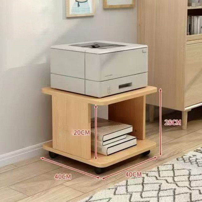 이동식 프린터 선반 복합기 프린트 받침대 다이, 엷은 빛깔, 1단