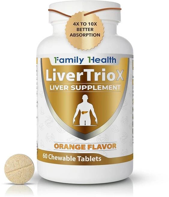 LiverTrioX 종합 항산화 보충제 - 씹을 수 있는 정제 글루타티온 실리빈 함유 일일 클렌징 및 건강 60정 오렌지 맛 224787, LiverTrioX 종합 항산화 간 보충제 - 씹을 수, 1개 - 쿠팡