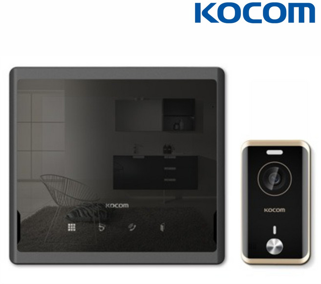 LED 컬러 비디오폰 KCV-S701 블랙 178mm(7인치) 4선식 코콤