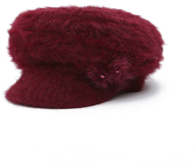 가을 겨울 토끼털 비니 여성 패션 기모 기모 기모 캡 베레모