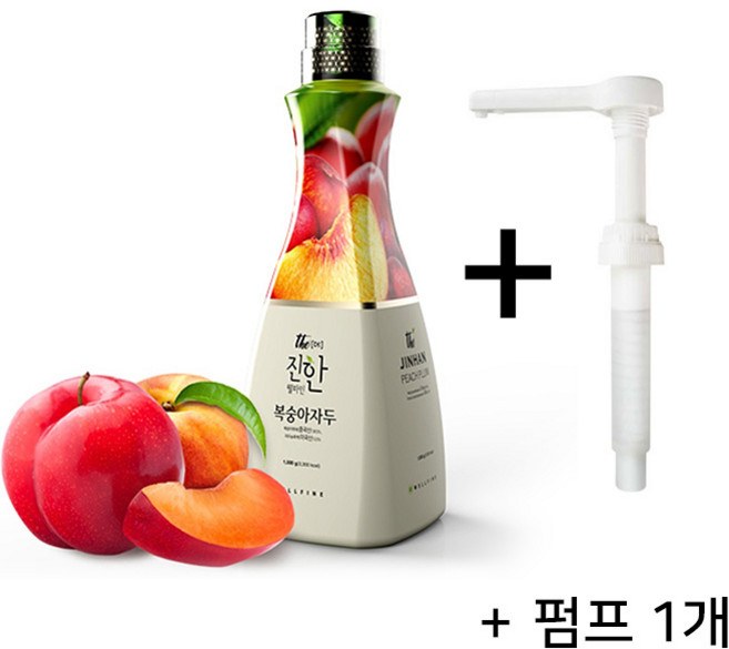 (펌프증정)웰파인 더진한 복숭아자두농축액, 1.5kg, 1개