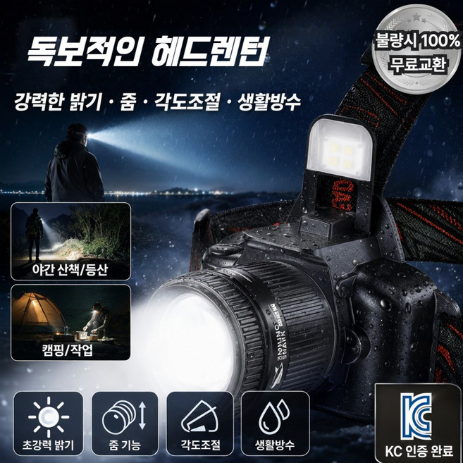 모얼벳 3세대 업그레이드 C타입 각도조절 헤드렌턴 초강력 PRO MAX, 울트라블랙, 1개