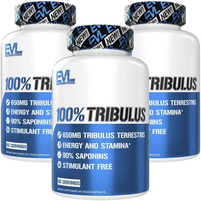 EVLUTIONNUTRITION 트리뷸러스 650mg 베지 캡슐, 60정, 3개 - 쿠팡