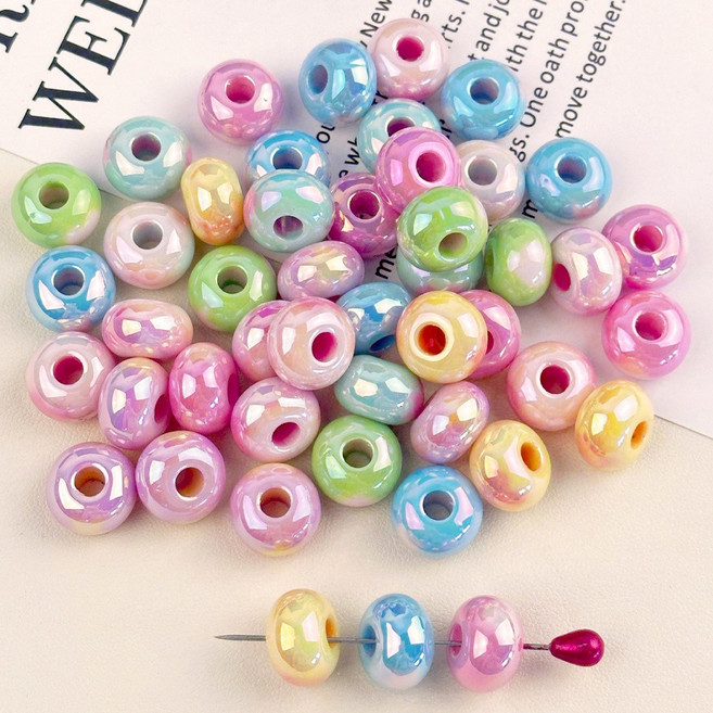 비즈정원 오로라 원형비즈 동글비즈 비즈부자재, 50개, 랜덤