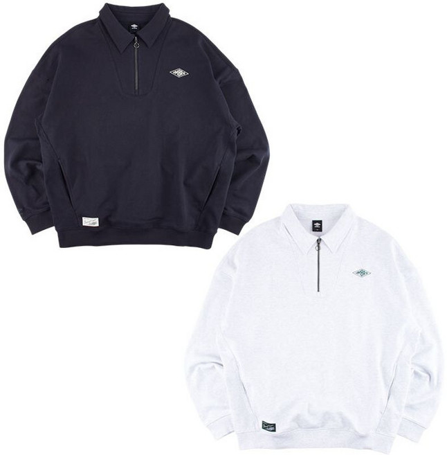 엄브로 웨이파인더 그래픽 하프집업 카라 맨투맨 UQ121CFS12