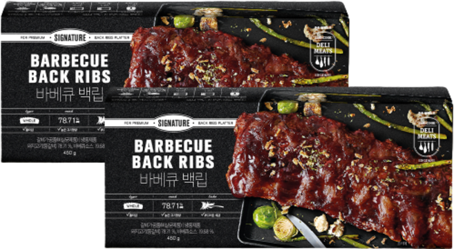 존쿡델리미트 바베큐 백립 450g X 2개
