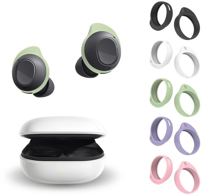 삼성 갤럭시 버즈 FE 2023 용 윙 팁 미끄럼 방지 소프트 실리콘 버드 교체 이어 팁 5 쌍, 1개