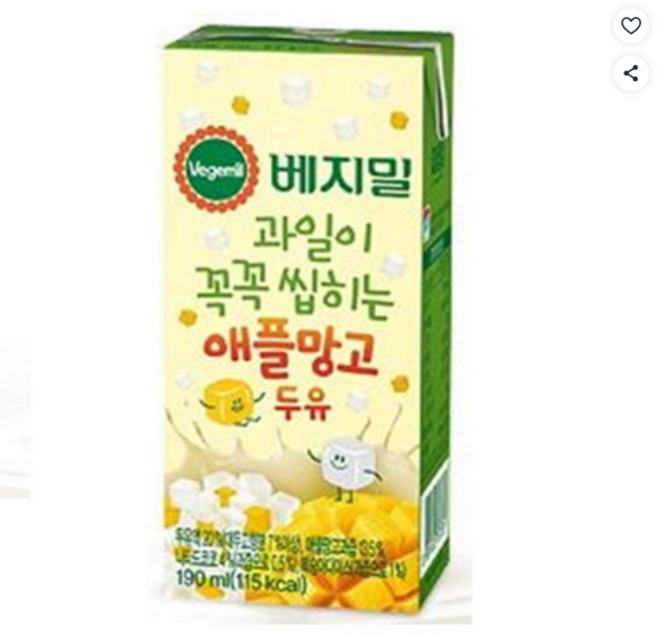 상품상세설명참조 원하프애플망고두유 190mlx16팩베지밀, 190ml, 16개