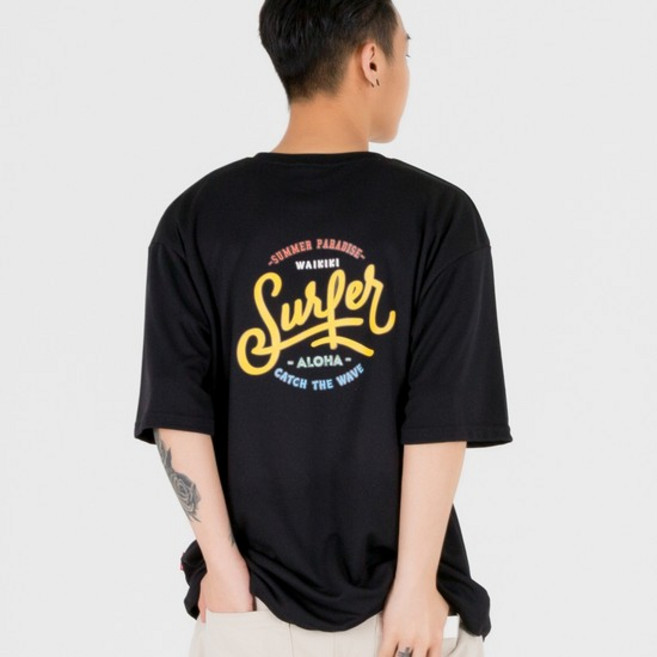 스텔라비 오버핏 서퍼 반팔티 black