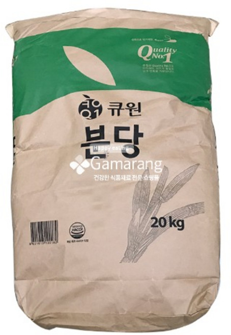 큐원 고화방지분당 20kg 삼양사 슈가파우더, 1개