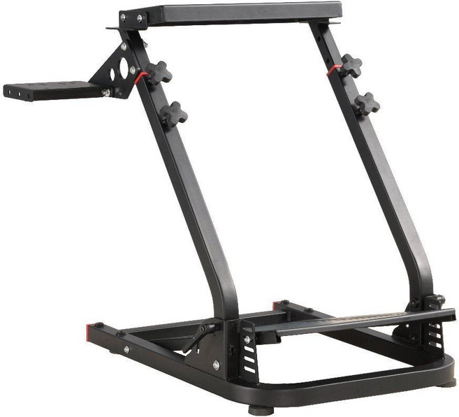 레이싱휠 거치대 유로트럭 운전게임 핸들 스탠드 장비 접이식 시뮬레이션 레이싱 게임, 1개, 블랙 (기어 위치 포함)