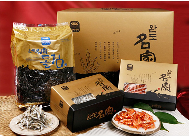 완도명가 돌김100장 새우300g 조림멸치500g 웰빙세트1호