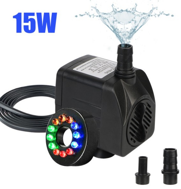 정원 수족관 물고기 탱크 조류 목욕 분수에 대 한 12 LED 빛으로 방수 워터 펌프 잠수정 매우, 02 16W US Plug